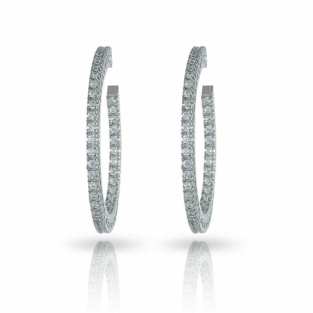 CZ Inside Outside Hoop Earring elements